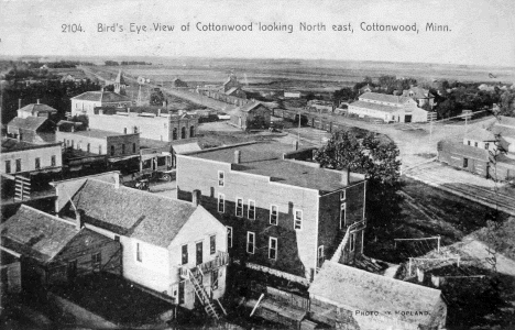 Birds eye view looking north east, Cottonwood Minnesota, 1910