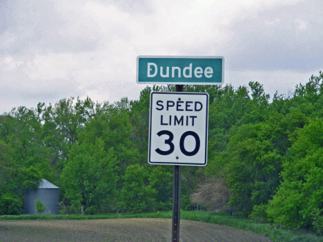 Road sign, Dundee Minnesota, 2014
