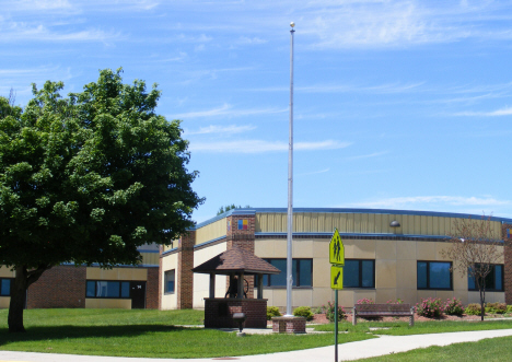 Flag pole and bell from old Eagle Lake School, 2014
