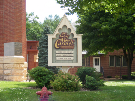 Sign at Our Lady of Mt. Carmel Catholic Church, Easton Minnesota, 2014