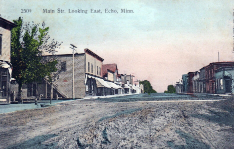 Main Street looking east, Echo Minnesota, 1910