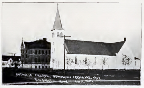Catholic Church, School and Parsonage, Ellsworth Minnesota, 1908