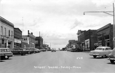 Street scene, Foley Minnesota, 1950's