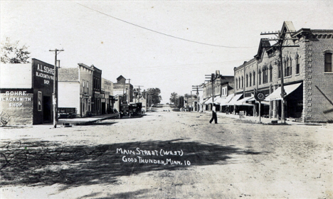 Main Street West, Good Thunder Minnesota, 1910's