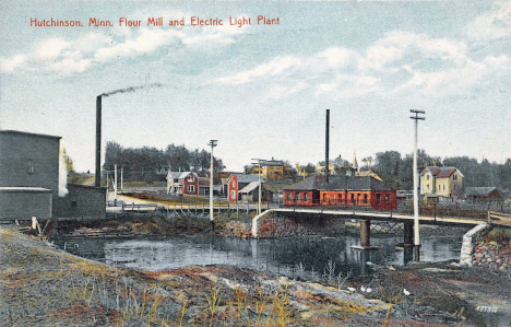 Flour Mill and Electric Light Plant, Hutchinson Minnesota, 1908