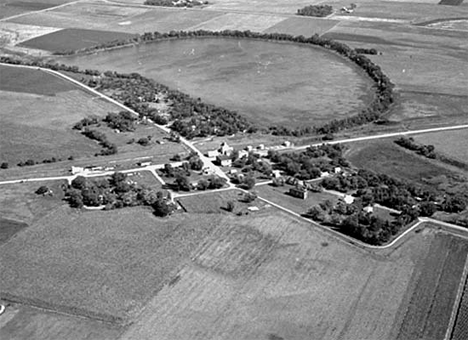 Aerial view, Kinbrae Minnesota, 1969