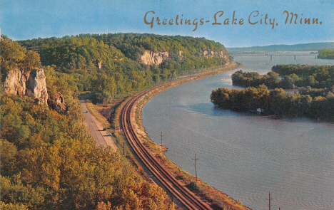 The Mississippi Palisades, Lake City Minnesota, 1950's