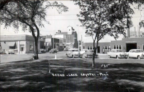 Street scene, Lake Crystal Minnesota, 1950's