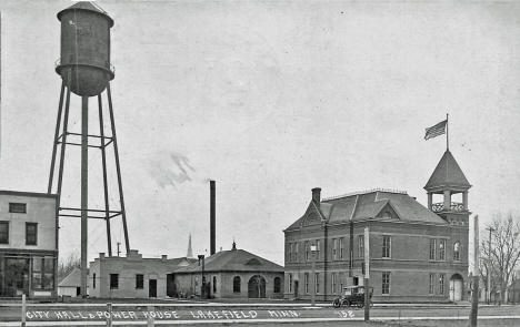 City Hall and Power House, Lakefield Minnesota, 1918
