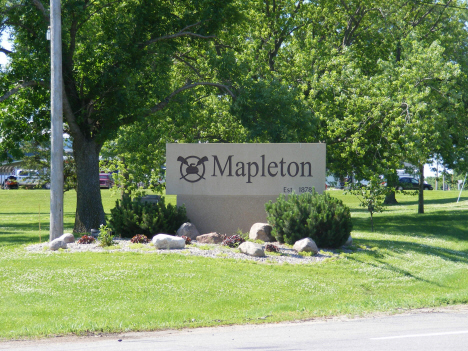 Road sign, Mapleton Minnesota, 2014