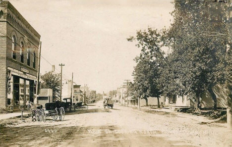 Main Street looking north, Morristown Minnesota, 1916