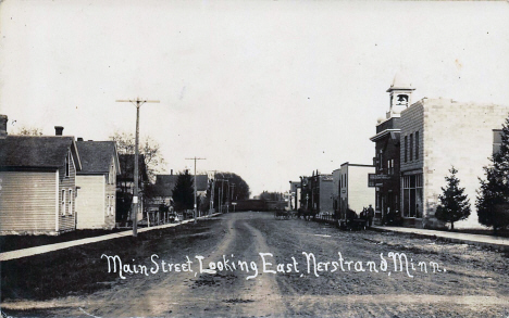 Main Street looking east, Nerstrand Minnesota, 1910's