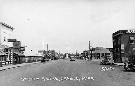 Street scene, Onamia Minnesota, 1936