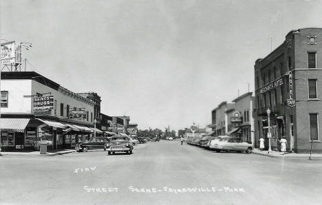 Street scene, Paynesville Minnesota, 1950's
