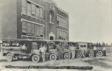 Transportation Department, Consolidated School, Remer Minnesota, 1920's