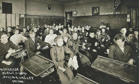 6th Grade Class, Public School, Spring Valley Minnesota, 1910's