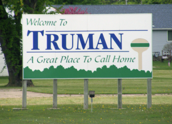 Welcome sign, Truman Minnesota