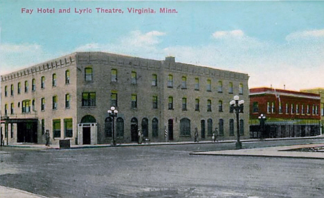 Fay Hotel and Lyric Theatre, Virginia Minnesota, 1913
