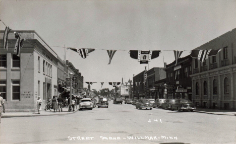 Street scene, Willmar Minnesota, 1950's