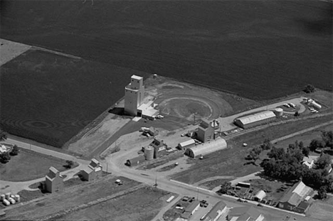 Aerial view, Elevator, Wilmont Minnesota, 1974