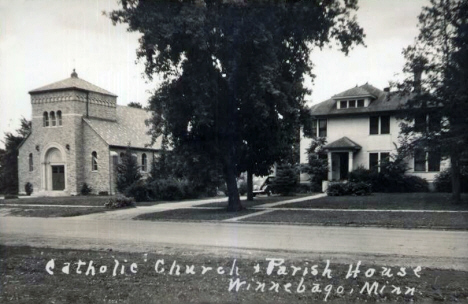Catholic Church and Parish House, Winnebago Minnesota, 1930's