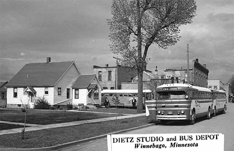 Dietz Studio and Bus Depot, Winnebago Minnesota, 1950