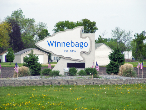 Winnebago highway sign, Winnebago Minnesota, 2014