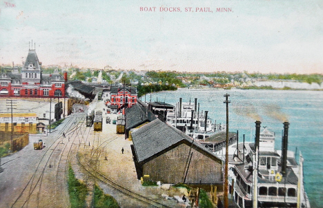 Boat Docks, St. Paul Minnesota, 1909