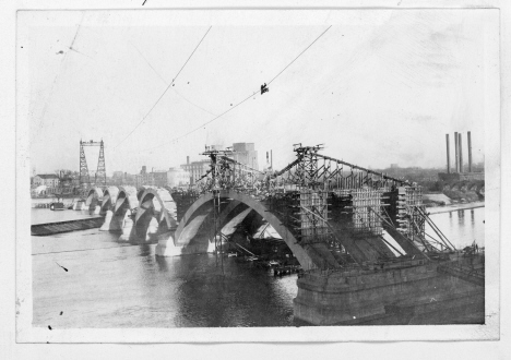 3rd Avenue Bridge under construction, Minneapolis Minnesota, 1916