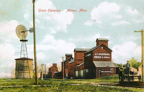 Grain elevators, Adrian Minnesota, 1911