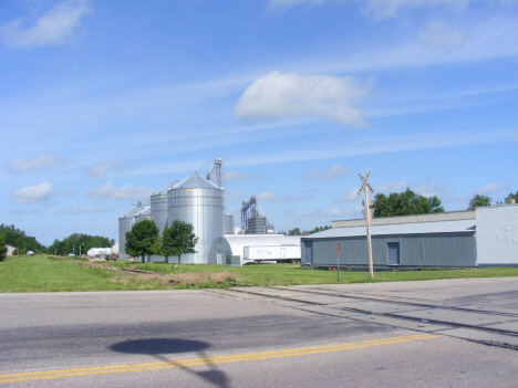 Grain elevators and railroad tracks, Adrian Minnesota, 2014