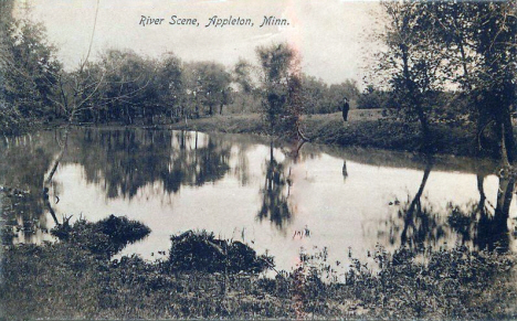 River scene, Appleton Minnesota, 1909
