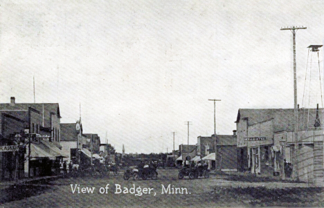 Street scene, Badger Minnesota, 1908