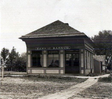 Bank of Barnum, Barnum Minnesota, 1910's