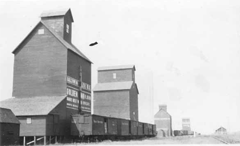 Grain elevators, Barry Minnesota, 1910