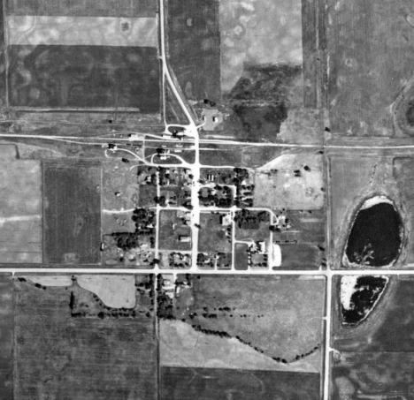 Aerial view, Barry Minnesota, 1955