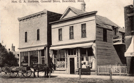 Mrs. G. A. Herbers, General Store, Beardsley Minnesota, 1910