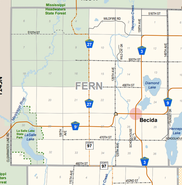 Map of Fern Township Minnesota