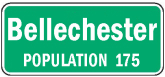 Bellechester Minnesota population sign