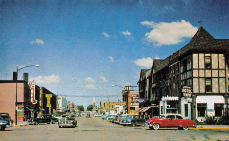 Street scene, Bemidji Minnesota, early 1960's