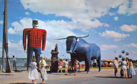 Paul Bunyan and Babe The Blue Ox, Bemidji Minnesota, early 1960's