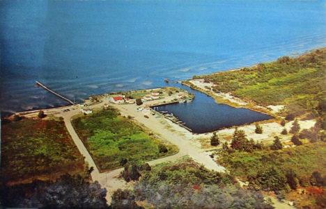 Aerial view of Lake Winnibigoshish at Bena Minnesota, 1965