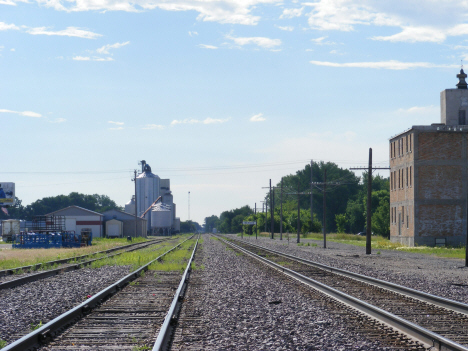 Railroad tracks and grain elevator, Benson Minnesota, 2014