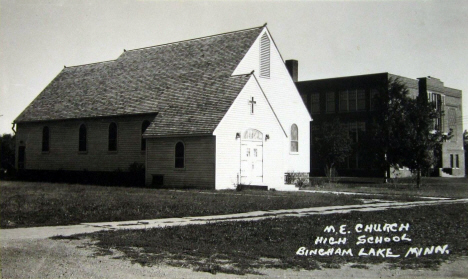 Methodist Episcopal Church and High School, Bingham Lake Minnesota, 1940's