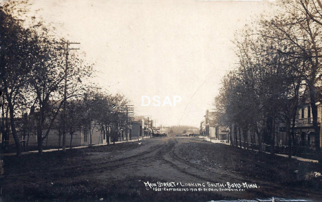 Main Street looking south, Boyd Minnesota, 1910