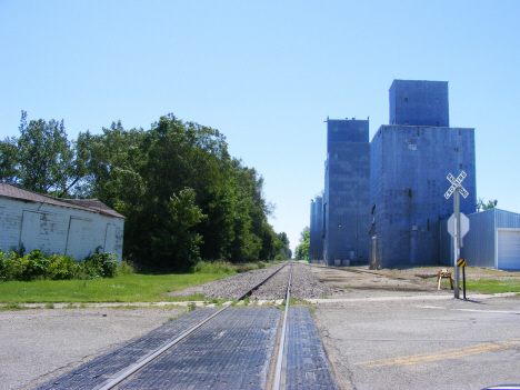 Railroad tracks and elevator, Boyd Minnesota, 2014
