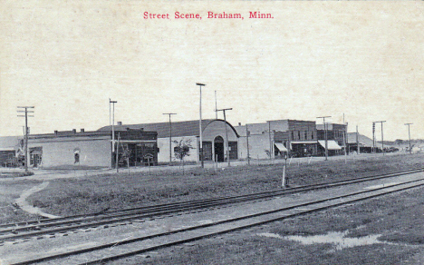 Street scene, Braham Minnesota, 1913