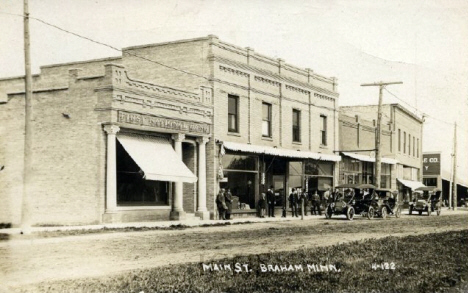 Main Street, Braham Minnesota, 1917