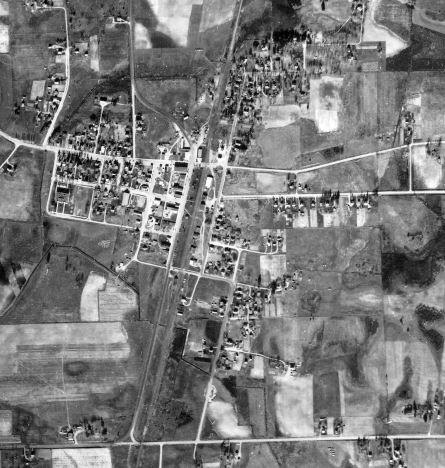 Aerial view, Braham Minnesota, 1938
