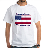 Lanesboro US Flag White T-Shirt